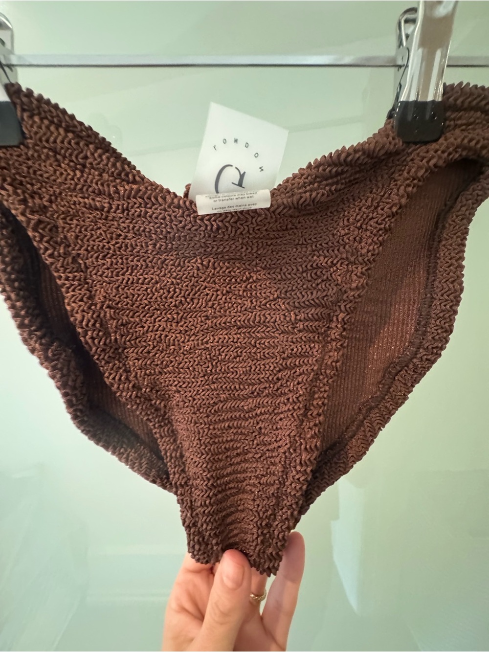 Hunza G Brown Textured Women's One-Piece Swimsuit - Picture 6 of 6